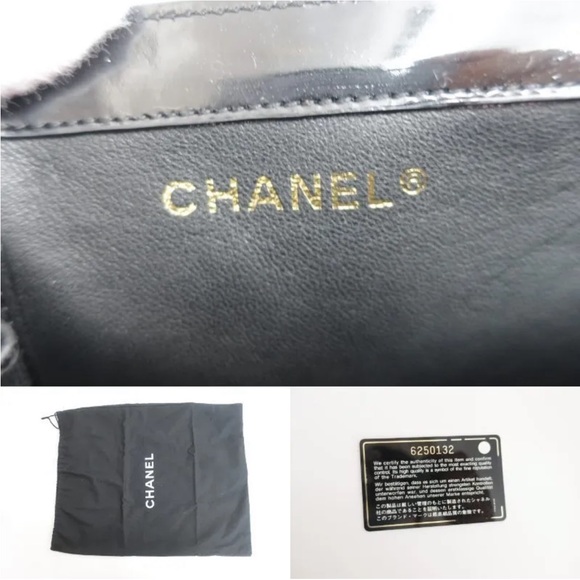 Chanel Authentic Black Enamel Tote Shoulder Bag - Picture 13 of 13